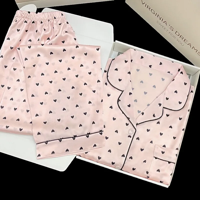 Autumn New Pajamas Women's Spring and Autumn Models of Long-Sleeved Thin Section of Home Wear Plus Size Simple Loose Suit