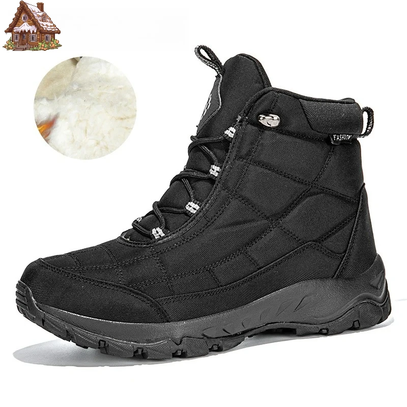 

Men's Winter Snow Boots Waterproof Sneakers Thickened Plush Men's Ankle Boots Outdoor Men's Hiking Boots Super Warm Men's Shoes