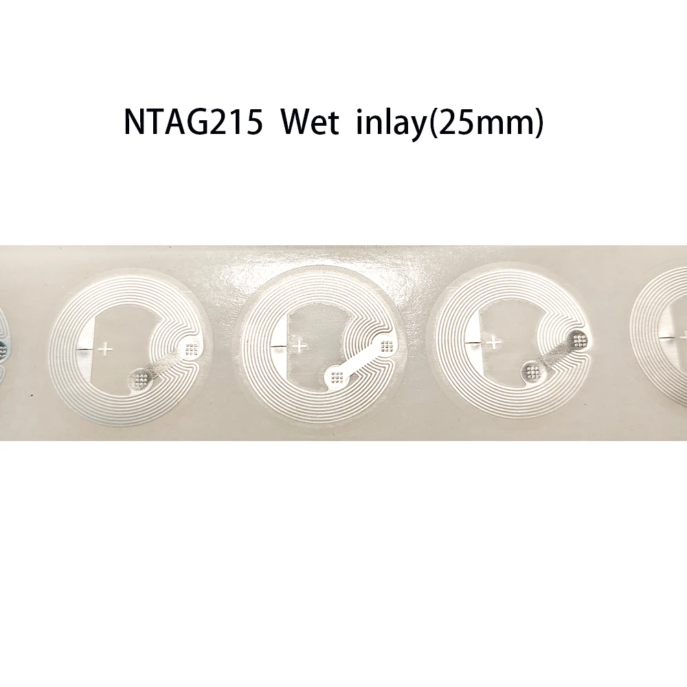 1000Pcs/Lot NFC 215 Wet inlay 504Bytes 13.56Mhz  ISO14443A RFID NFC tag Stickers Adhesive Labels for NFC phones