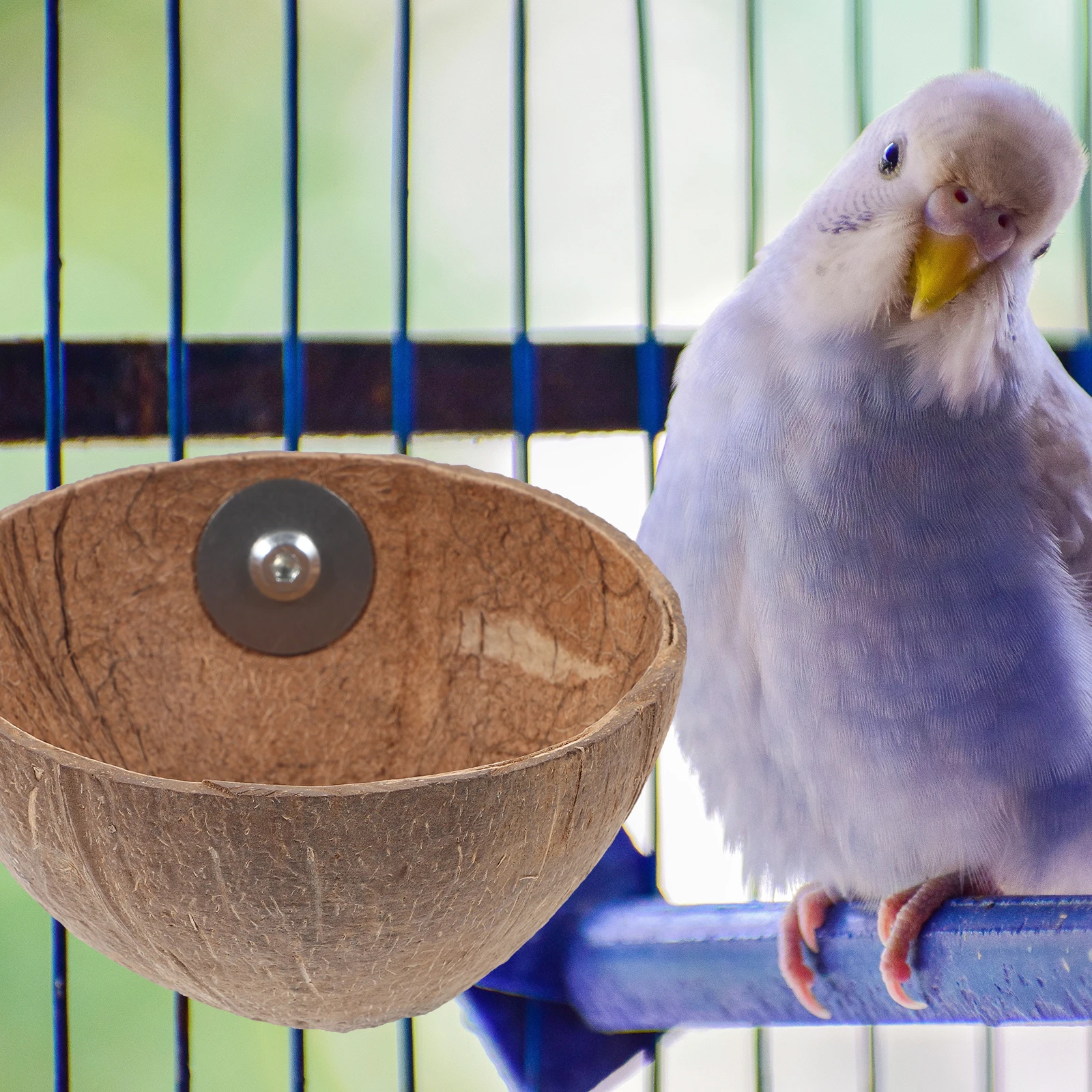 

Coconut Shell Bird Nest Sturdy Safe Outdoor Indoor Bird House for Parrot Pigeon Breeding Nesting Sleeping Hiding Place in Cage