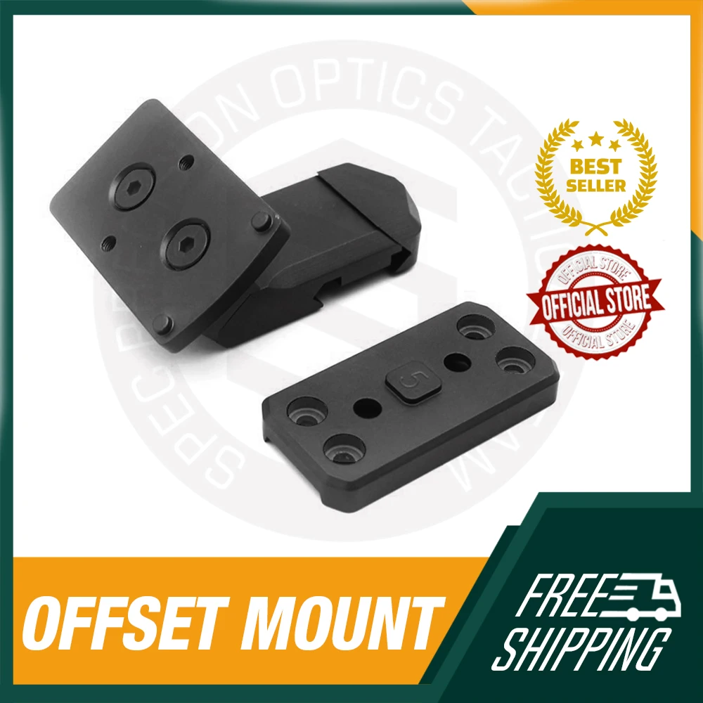 Tactical Offset Optic Mount RM45 With 2Piece Plate For Red Dot Plate FDE And Black Color In Stock Fit 20mm Rail