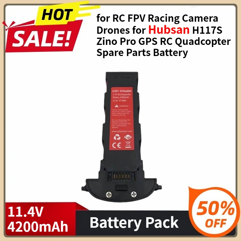 

New Drone Battery for RC FPV Racing Camera Drones for Hubsan H117S Zino Pro GPS RC Quadcopter Spare Parts Battery 11.4V 4200mAh