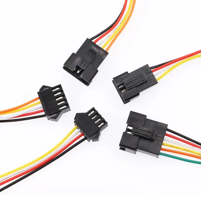 5Pairs JST SM 2P 3P 4P 5P 6Pin Male Female docking plug socket Wire Connector 2.54mm LED Strips Lamp Driver Quick Adaptr 22AWG