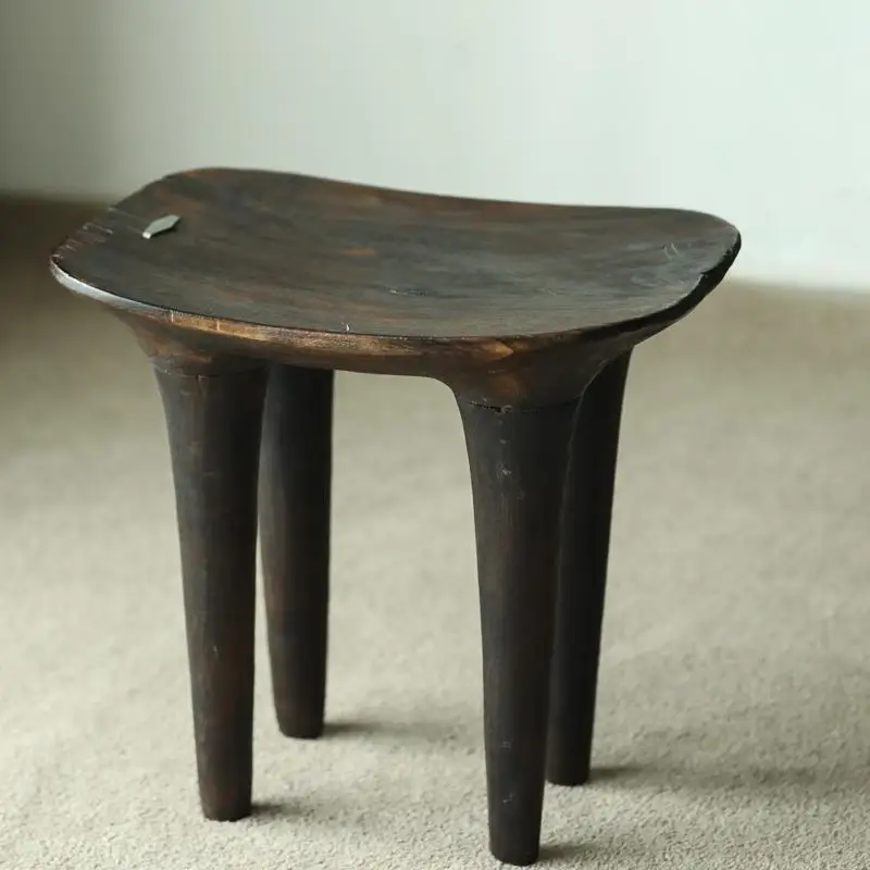 Wabi-Sabi Style Solid Wood Corner Table High-End Unique Low Stool Creative Farmhouse Balcony Table & Homestays Furniture