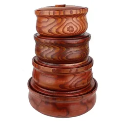 Solid wooden bowl with lid Wooden salad bowl Reusable serving bowl for Salad, Fruits, Cereal, Soup, Rice, Everyday Use, Durable