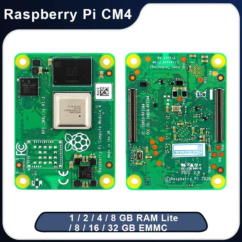 

Плата вычислительного модуля Raspberry Pi CM4 Дополнительная 1/2 8 ГБ ОЗУ Lite 16 32 EMMC Flash Wi-Fi и BT Industrial Hat