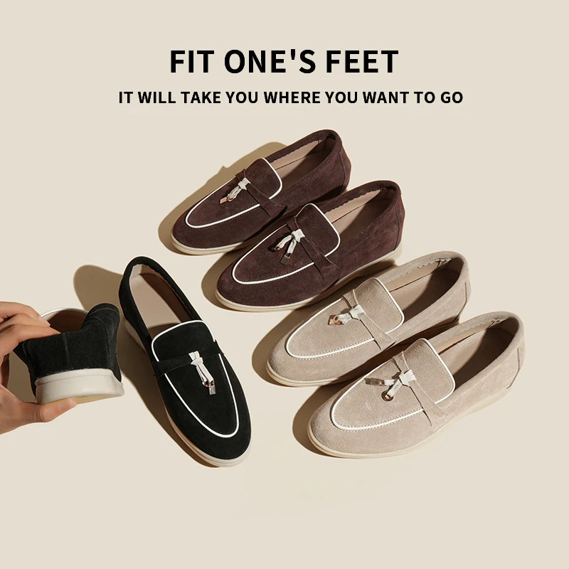 

Women's Leather Loafers Flat with InsoleHeight Increasing British Style Comfortable Slip-on Casual Shoes for Ladies