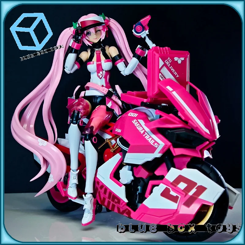 

In Stock SOSKILL X Hatsun Miku Sakura Miku Pink Motorcycle Action Figure Assembly Model 16CM Genuine Collect Model Toys Gifts