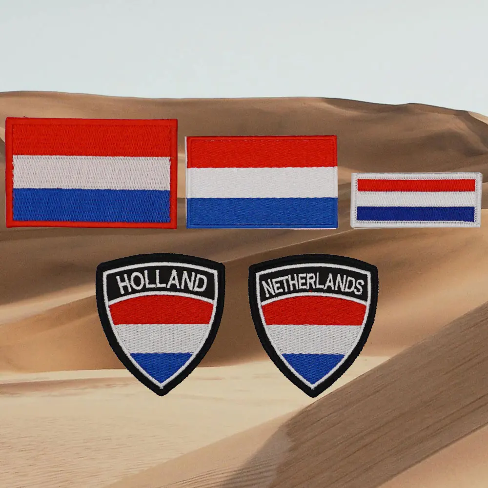 Dutch flag Tactical Embroidery Patches for Backpacks and Clothing military Accessories with Hook backing or iron on