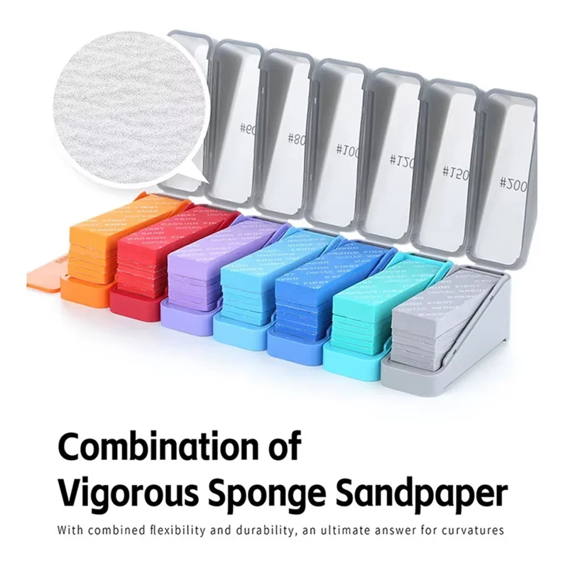 T98C-XSS-S01 Sandpaper Set Power Sponge 3Mm 10Mm Including Storage Case Soft Grip For Curved Surface Grinding Comfort