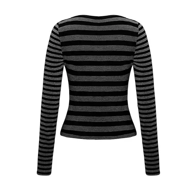 Y2K-suéter de manga larga a rayas estilo chica picante, camiseta para mujer, ropa de mujer, otoño 2025