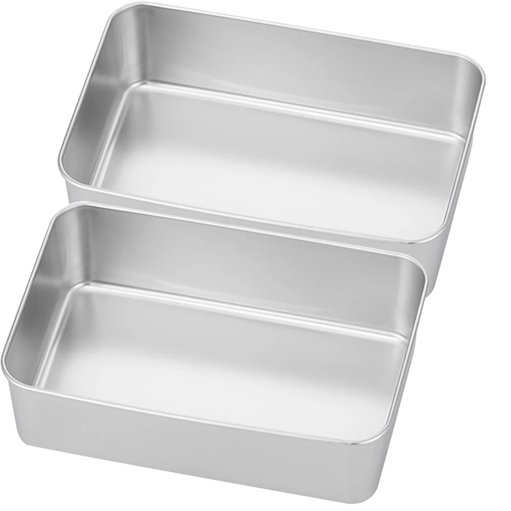 

2pcs Steel Baking Pan Cake Baking Molds 13 5x10 5x5 5cm Non Stick Rectangle Cake Bread Dessert Tray For Kitchen