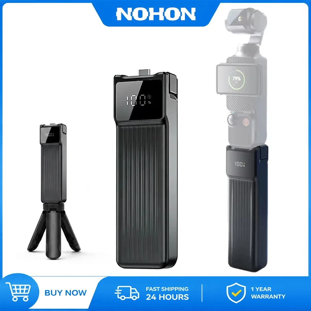 NOHON 5000mAh/10000mAh Battery Handle for DJI Osmo Pocket 3 4 4P Camera Portable Power Bank Tripod Auxiliary Battery Accessories