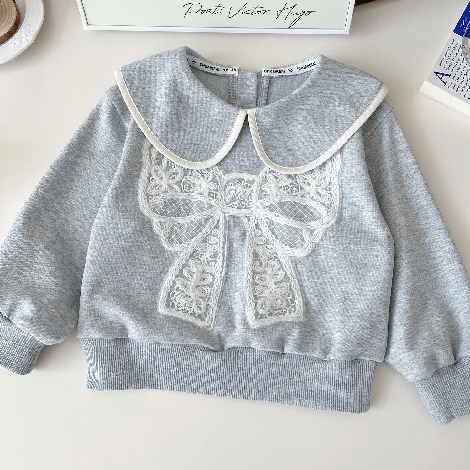 New Baby Girls Spring Autumn Clothing Set Lace Big Bow Tops Jackets+Skirts Elegant Girl Kids 2pcs Suits Children Casual Clothes