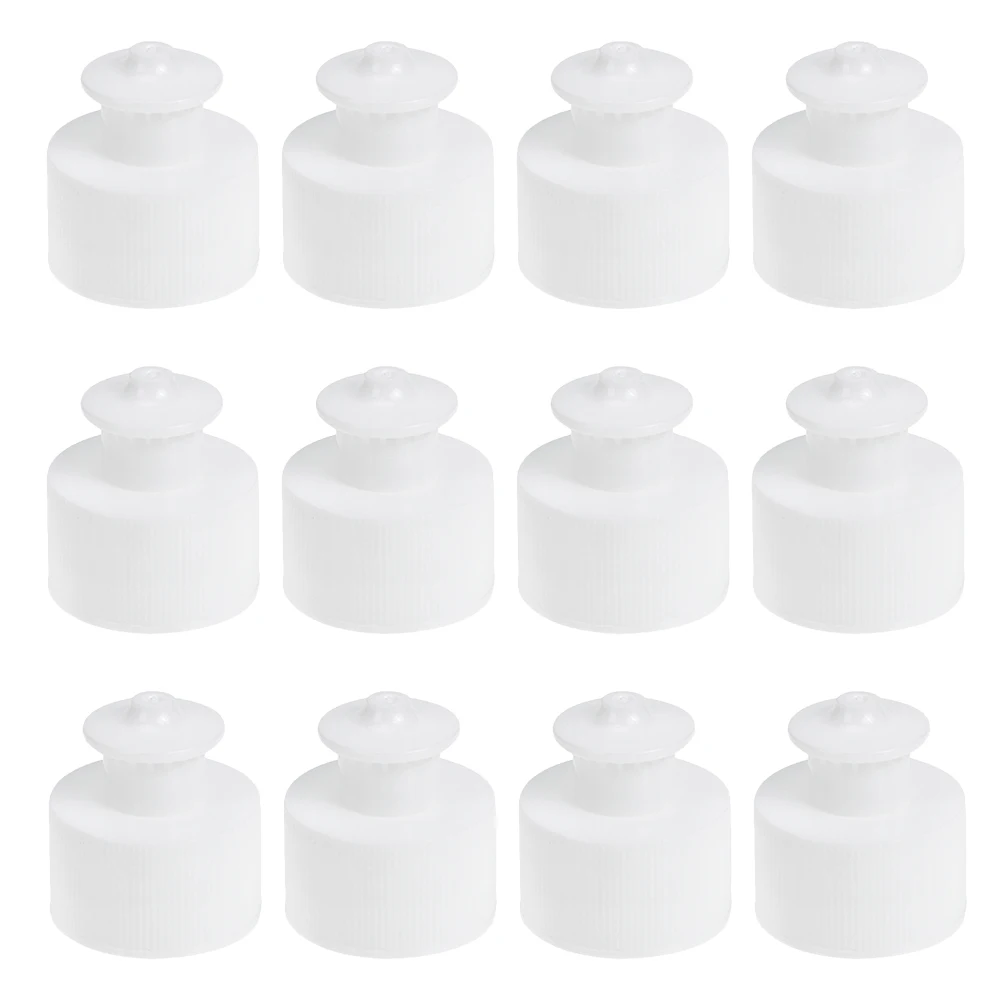 

20 pcs Mineral Water Cap Reusable Pull Push Tops Non Spill Replacement Plastic Travel Screw Top Bottle