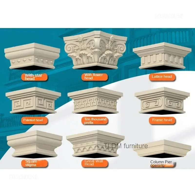 Creative Square Column Head Mold for Roman Columns European Plastic Building Model Convenient Design Square Pier Mold for Gate A