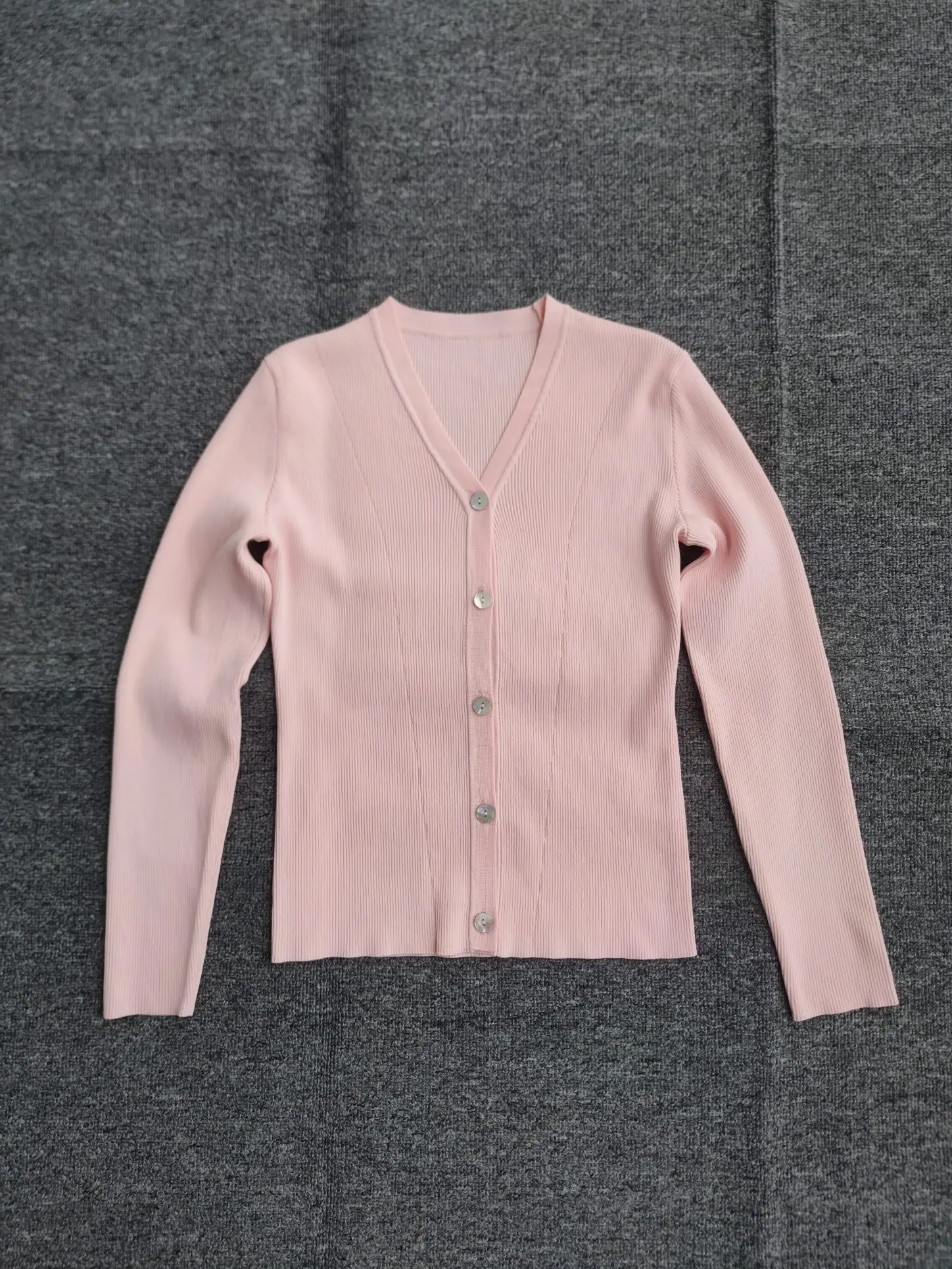 

2026 Spring New High-End Golf Ladies Knitted Open Cardigan Jaet Silk Fabric Slim Fit V-Ne Long Sve Color Polyest...