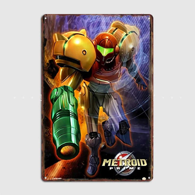 Metroid Prime Poster Metal Sign Bedroom Indoor Outdoor Home Decor Bar Custom Posters Wall Room Decorations