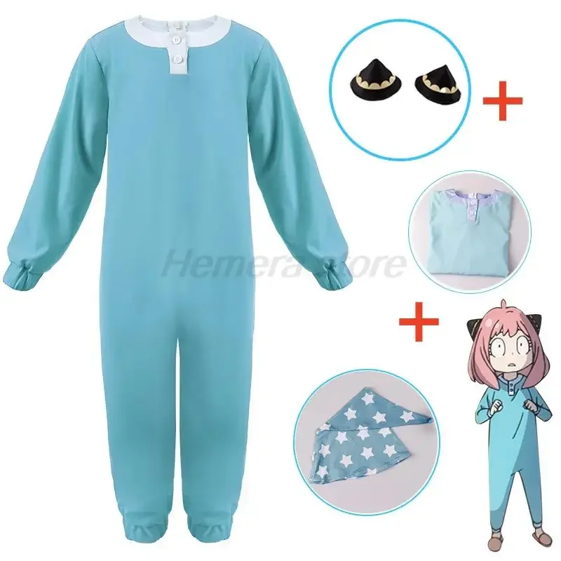 

Kids Adult Pajamas SPY X FAMILY Cosplay Anya Forger Cosplay Costume Pajamas Jumpsuit Rompers Sleeping Hat Halloween