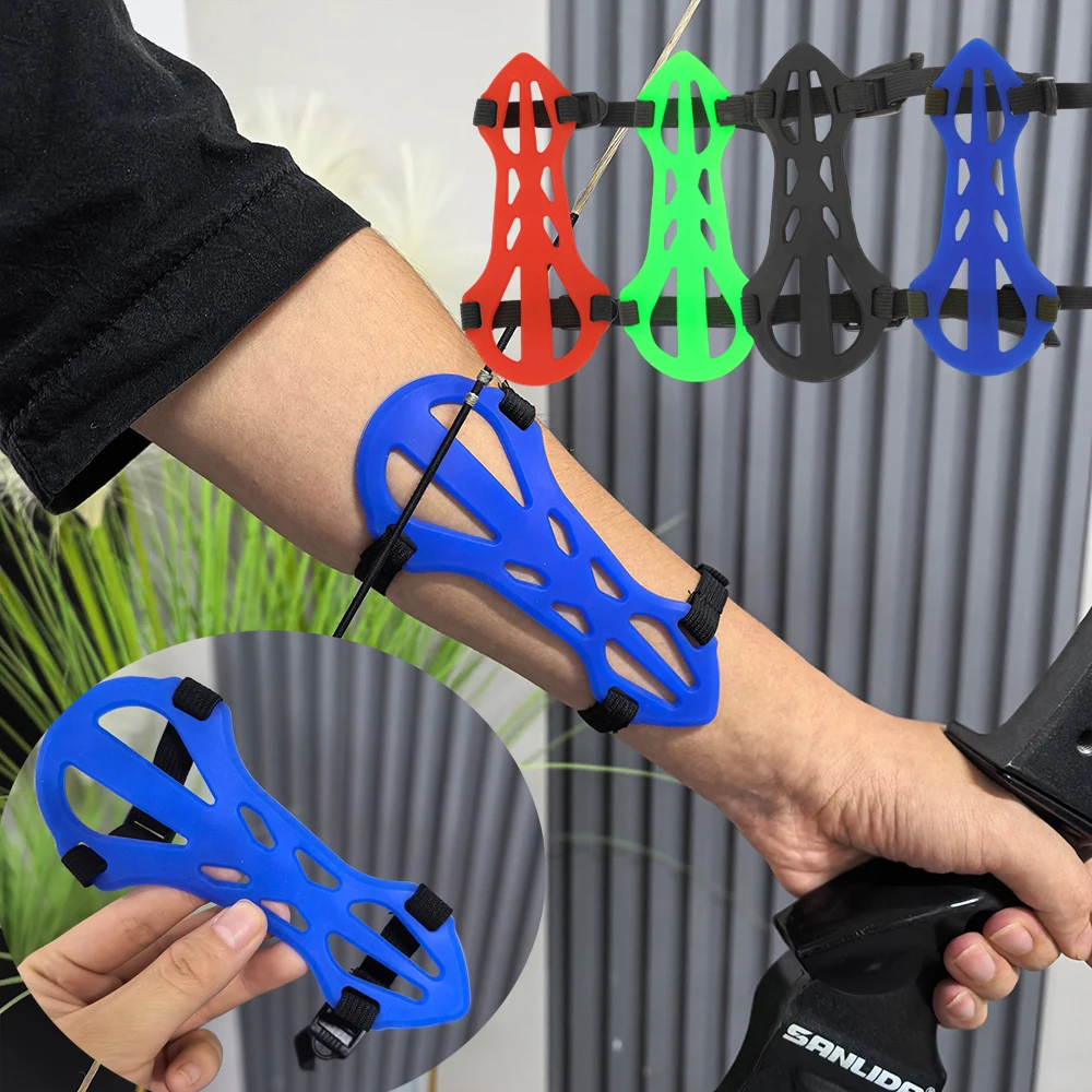 

‌1pc Adjustable Breathable Archery Arm Guard Soft Silicone Forearm Protector Portable for Bow and Arrow Hunting Shooting Safety