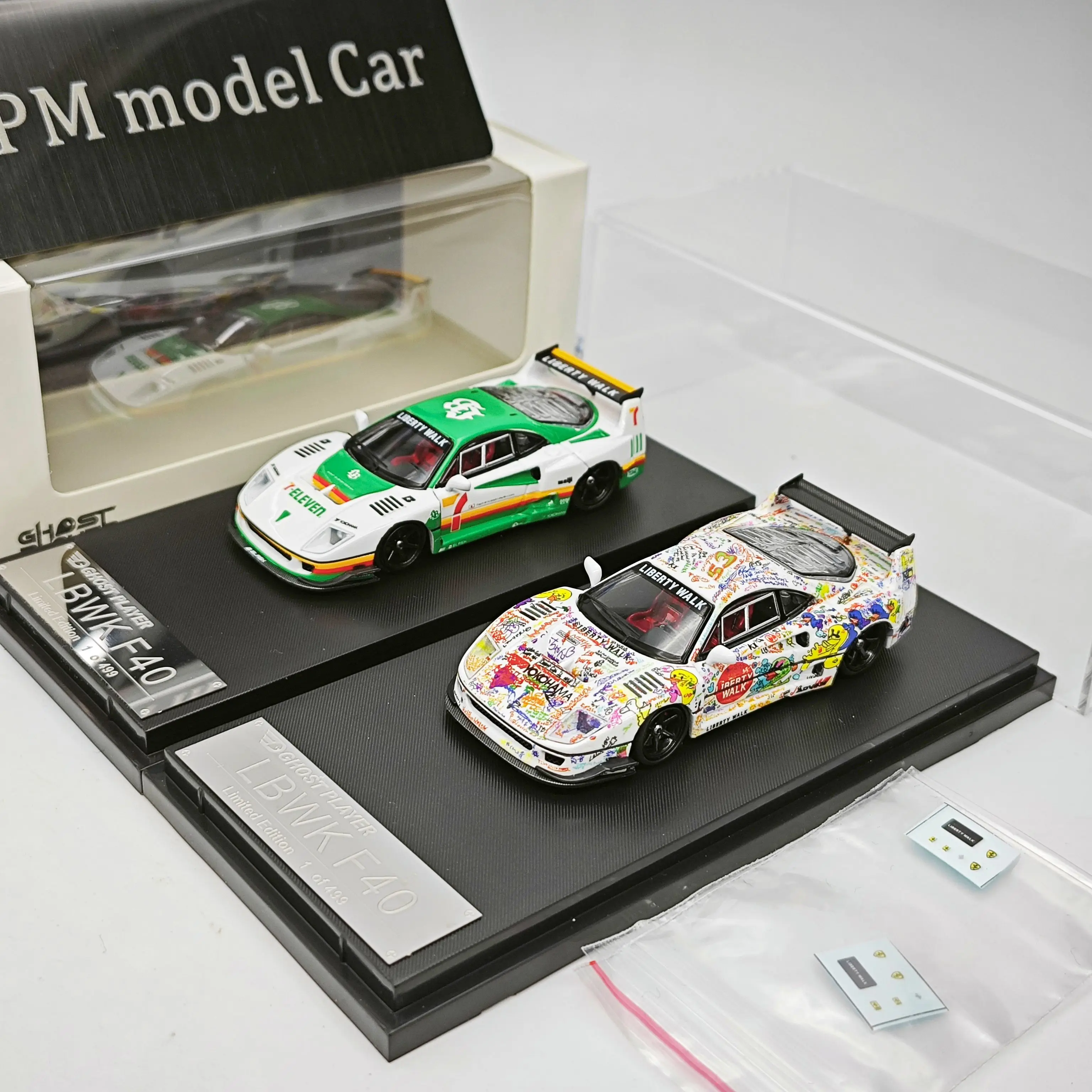 SW 1:64 LBWK F40 GHOST PLAYER Custom Edition Diecast Car Model Collectible Gift