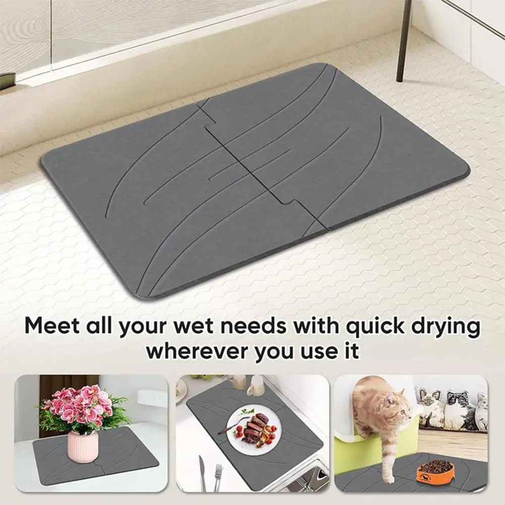 Moisture-absorbing Diatomaceous Earth Mat Long-lasting Bathroom Stone Mat Quick-drying Diatomite Bathroom for Shower for Style