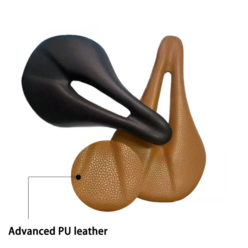 Samana-Hollow Breathable Microfiber Leather Road Bike Seat Cushion, Retro Black, khaki, T800 Carbon Fiber, 7*9mm, 138g