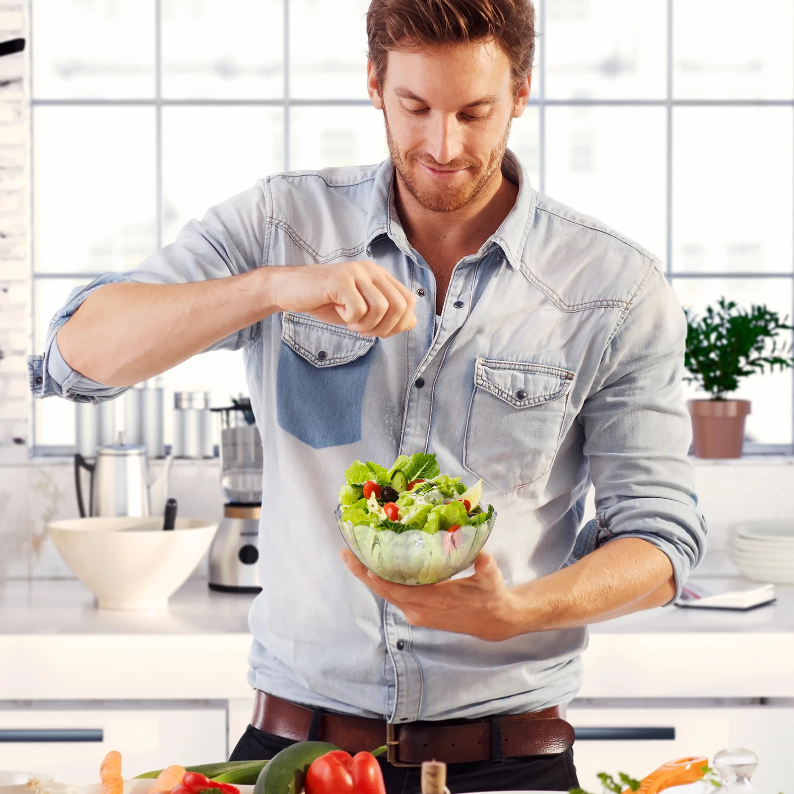 

Lightweight Bowl Transparent Salad Clear Decorative Fruit Serving Bowls for Entertaining Snack