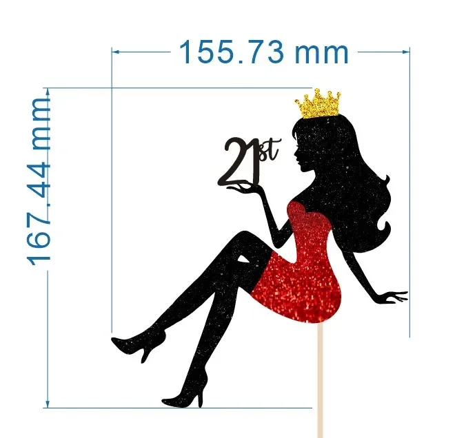 18th To 90th Glitter Paper Happy Birthday Cake Topper Queen Lady Theme Cake Decoration High Heels Party Cake Decorations