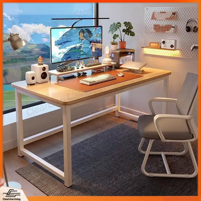 Modern Computer Desk Home Office Study Table Simple Rectangular Workbench for Bedroom Student Writing Desk Square Desktop