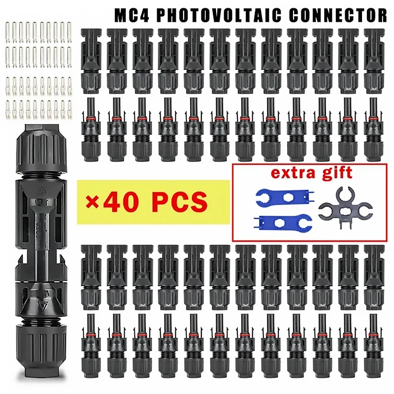400/200/100/40/20/10 Pcs 1000V 30A Solar Connectors - For PV/MC Cable 2.5/4/6mm², Photovoltaic Use
