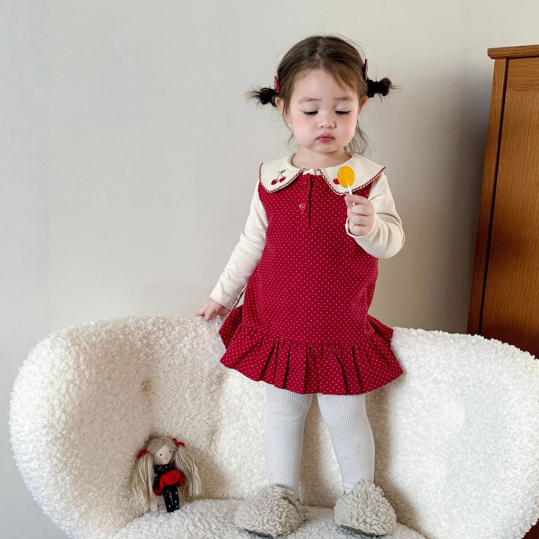 ملابس الأطفال بدلة الفتيات 2025 ملابس الخريف الجديدة ملابس الأطفال على الطراز الأجنبي سترة تنورة ملابس الفتيات في أوائل الخريف #3