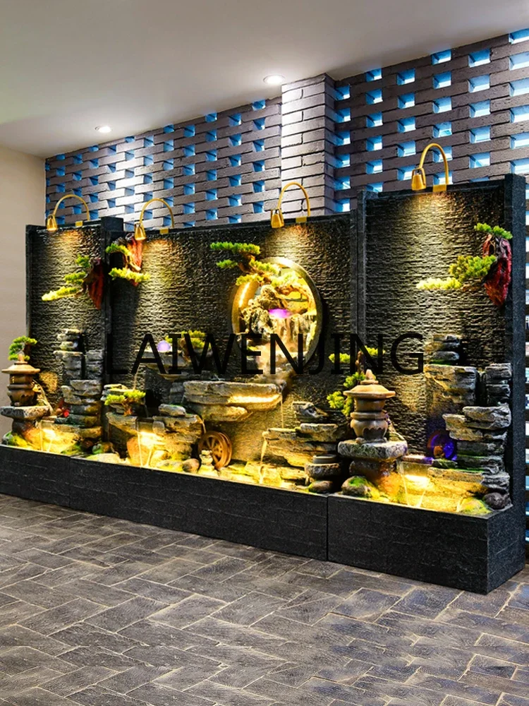 Chinese Rockery Water Curtain Wall Screen Floor Courtyard Villa Decoration Company Club Decoration