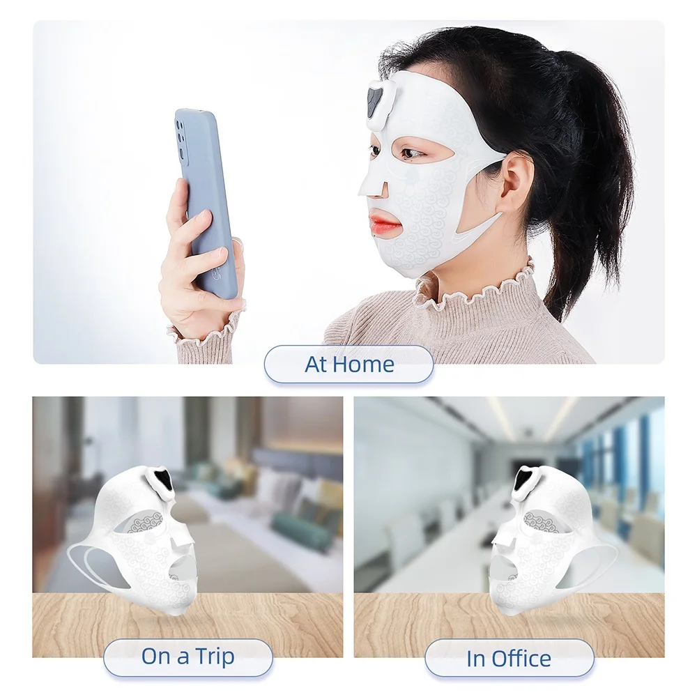 قناع الوجه الكهربائية المستورد EMS آلة العناية بالوجه آلة الاهتزاز جهاز تدليك لمراكز التجميل الجلد تشديد رفع سبا قناع الوجه