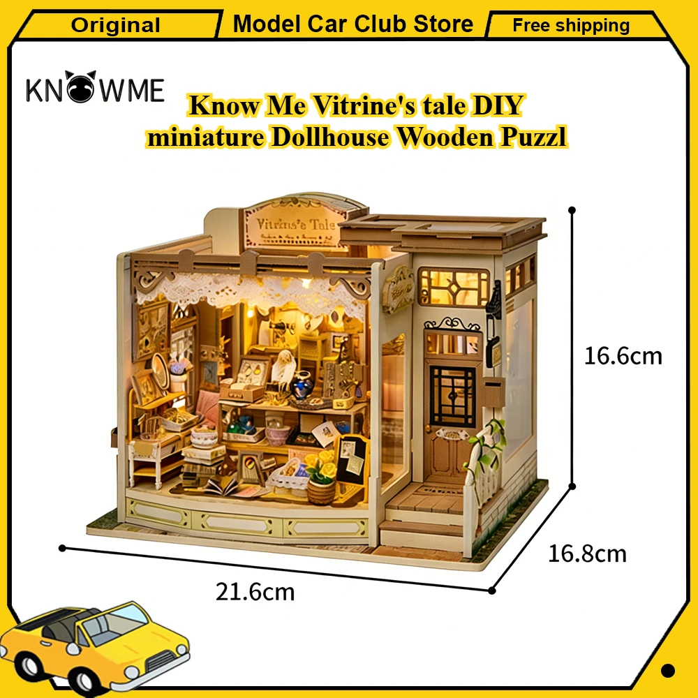 

Know Me Vitrine's tale DIY miniature Dollhouse Wooden Puzzle Building Block Diorama Model Kit 3D Decoration Girl Birthday Gift