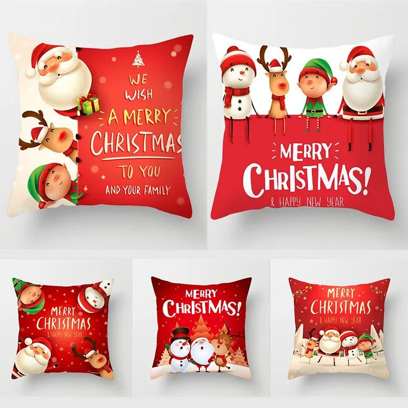 Funda de almohada de Feliz Navidad, regalos de Navidad, Año Nuevo 2022, funda de cojín de Feliz Navidad, adornos navideños para el hogar