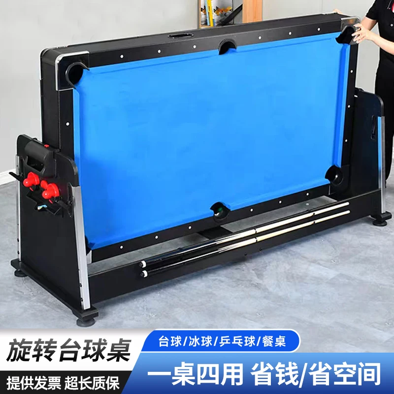 4-In-1 Multifunctional Billiard Table Standard Folding Household Adult Marble Billiards Table Tennis Table 2-in-1