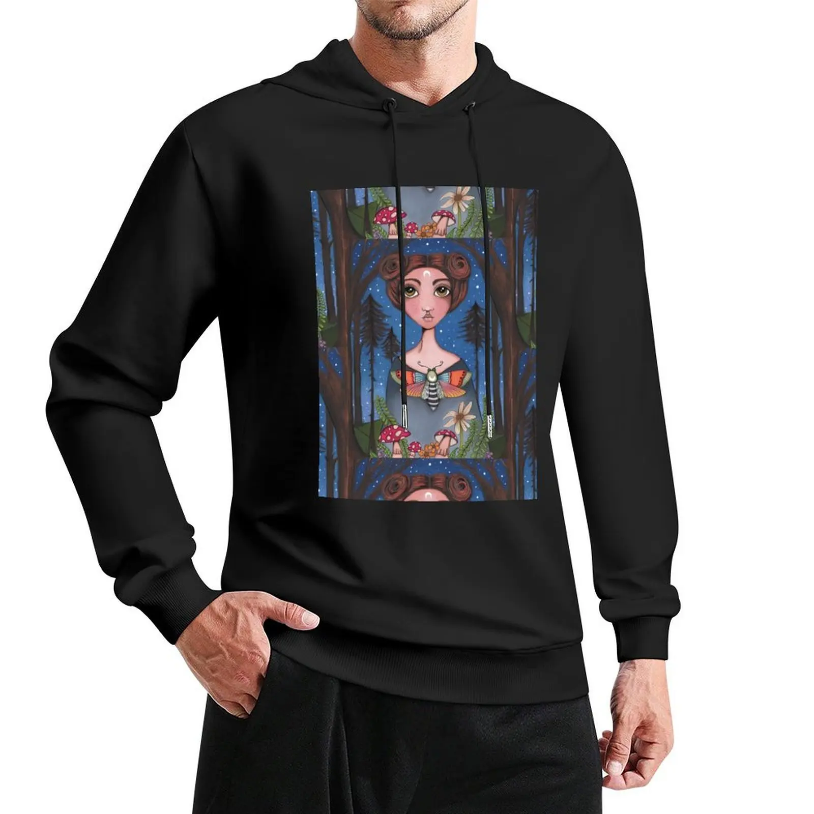 

Moth Girl Pullover Hoodie men's clothing japanese style streetwear men men wear mens hoodie