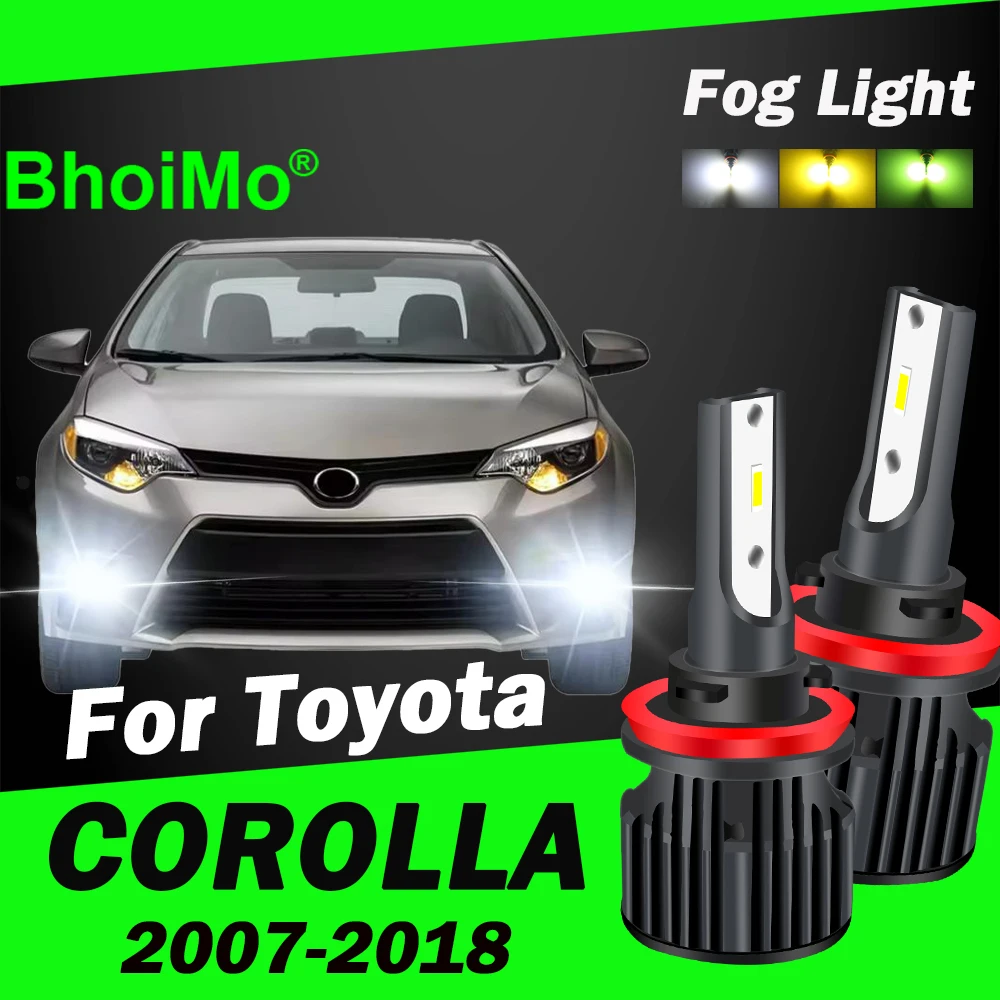 BhoiMo Led الجبهة الضباب الخفيف لتويوتا كورولا لمبات 2016 2017 2018 2007 2008 2009 2010 2011 2012 2013 2014 2015 مصباح السيارات السيارات