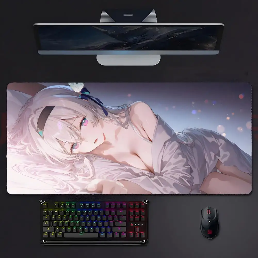 Anime Firefly Mouse Pad XXL 900x400mm Non-Slip Gaming Desk Mat Laptop Keyboard Tray Office PC Honkai Star Rail Black