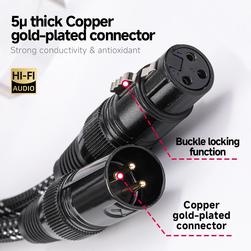 كابل صوت CYKO XLR hifi 6N OFC ستيريو ذكر إلى أنثى كابل متوازن لبطاقة الصوت لمكبر الصوت الخلاط