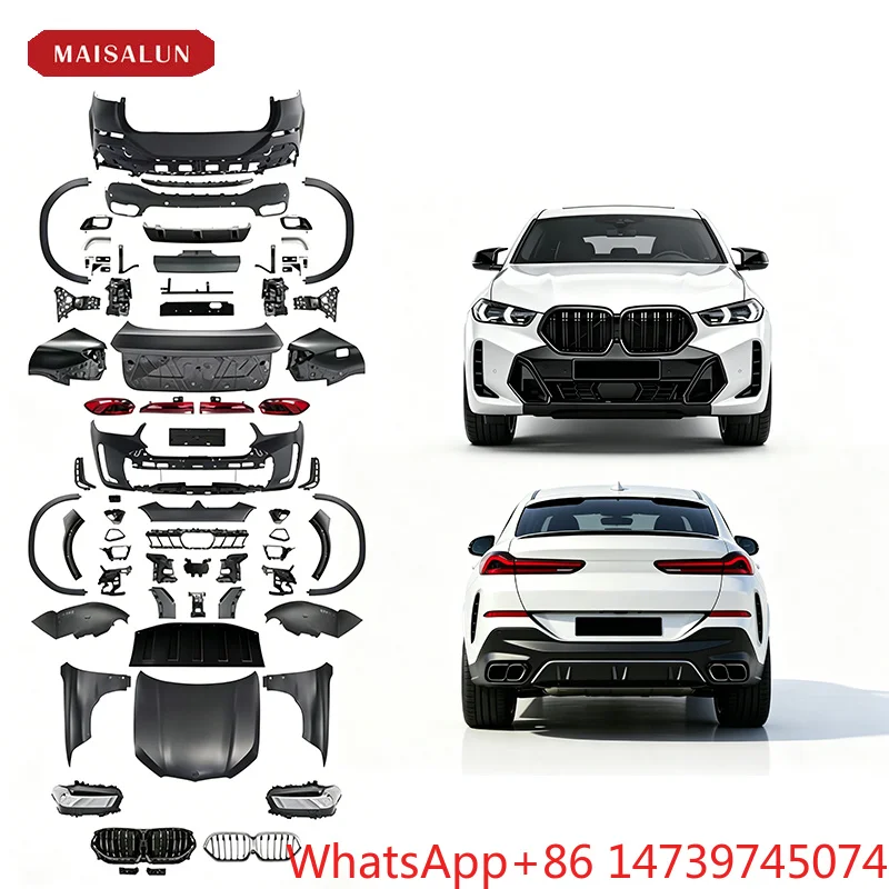 X6 E71 2007‑2014 Facelift To 2024+ G06 LCI M‑Sport Conversion Body Kit Bumper Hood Headlight Taillight Mod PartsCar Partsold‑to‑