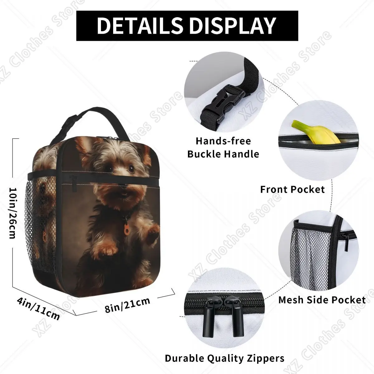 Yorkshire Terrier Dog Being Cute Insulated Lunch Bag for Women Office Cooler Thermal Food Box Tote Lunch Boxes Container