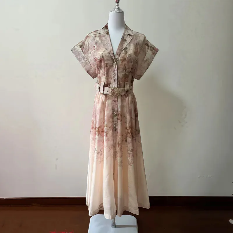 

Women's Dress Floral Linen Elegant Long Dresses Casual Vacation Beach Party Dresses Woman Clothing Fashion Summer Dresses 2025
