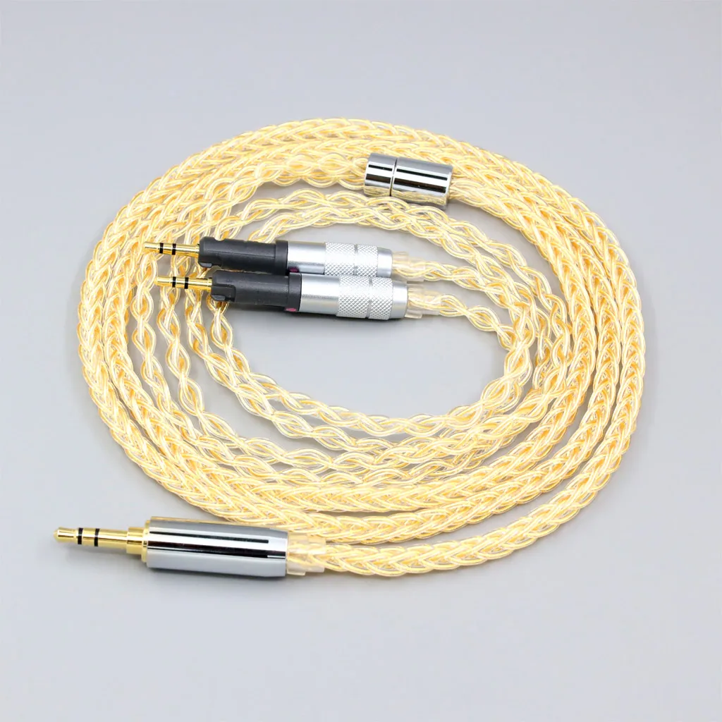 8 Core 99% 7n Pure Silver 24k Gold Plated Earphone Cable For Audio-Technica ATH-R70X headphone LN008434