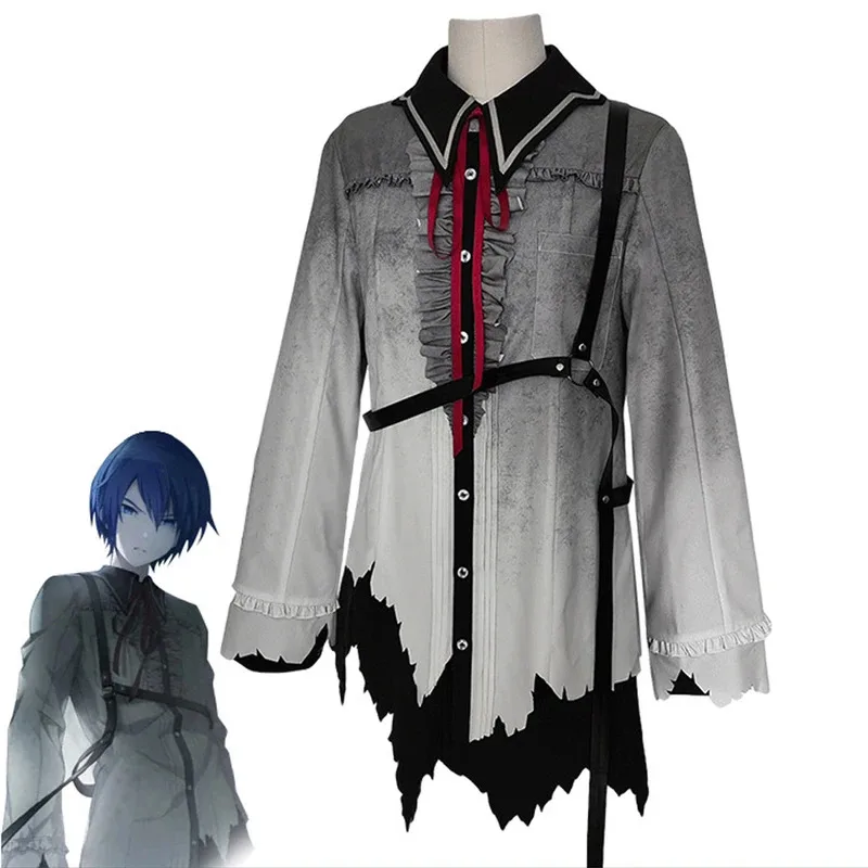 Dd12Project Sekai colorido escenario hazaña Cosplay disfraz peluca Vocaloid Miku KAITO camisa con correa negra oscura trajes de cumpleaños de Halloween