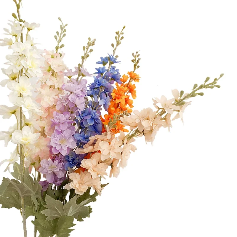 2 Vork Kunstmatige Massaal Delphinium Bloemen Bruiloft Huisdecoratie Meubilering Bloemen Bruiloft Decoratie Hyacint Bloem - afbeelding 2