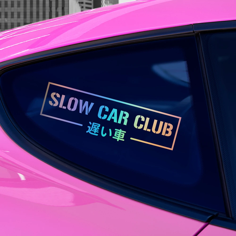 Slow Car Club JDM Vinyl Car Decal  Japanese Kanji Vinyl  Window Bumper Decor Stickers Die Cut Decoration