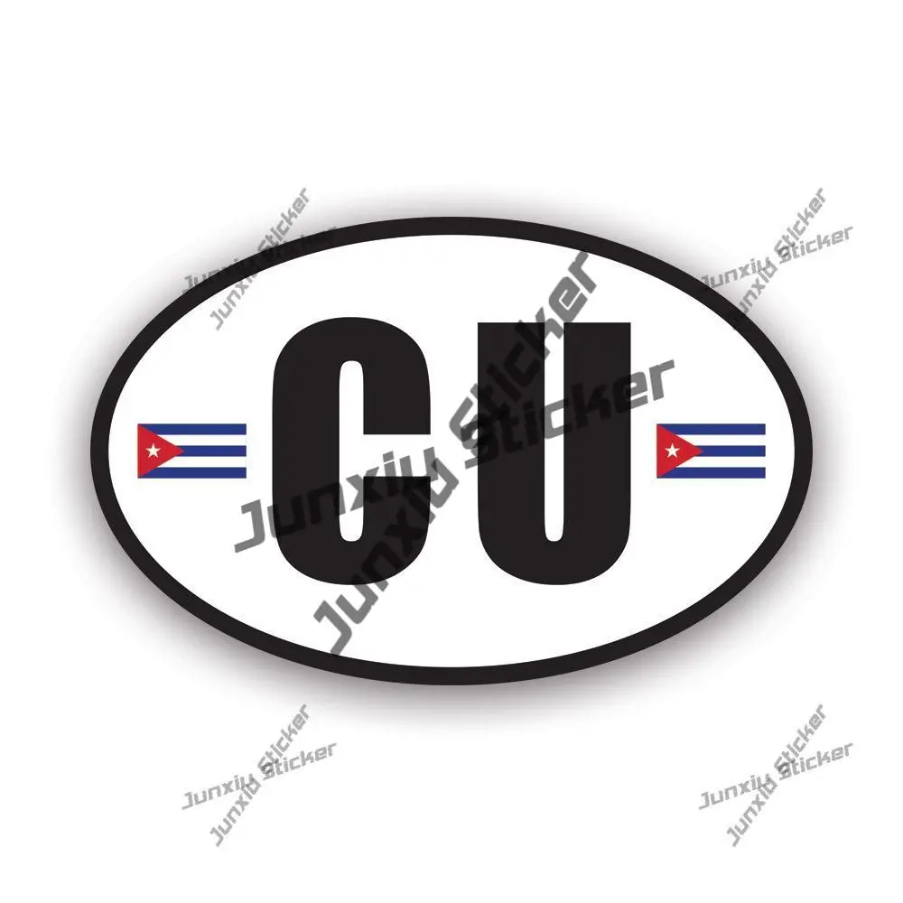 

Cuba Oval Sticker Cuba CH Decal for SUV Motorcycle Off Road Waterproof UV Protected Stickers for Car Laptop Trunk Accessories