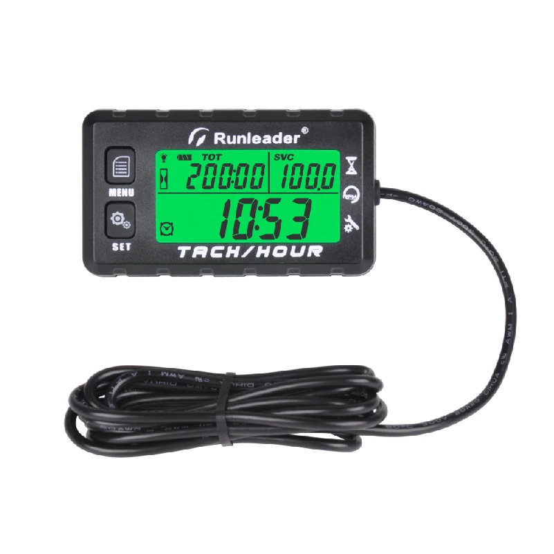 Digital Tacho Hour Meters Multi-Color Backlit Engine Tachometer Maintenance Reminder Blue Hour Meter Display for Boat Lawn Mower